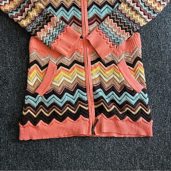 Missoni for Target Chevron Knit Tunic Zip Hooded Sweater Jacket Kids Size XL - Picture 3 of 9